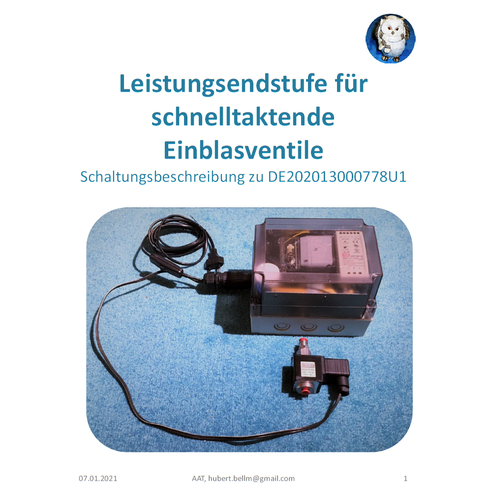 Doku zu DE202013000778  Treiber für elektromagnetische Einblasventile (Injektoren)